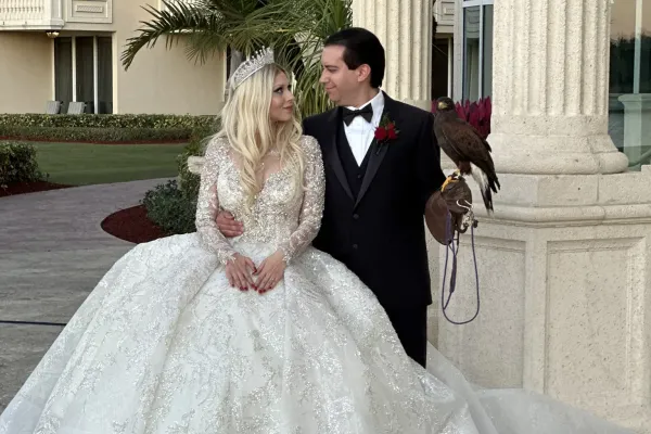 Hawk and Happy Wedding Couple